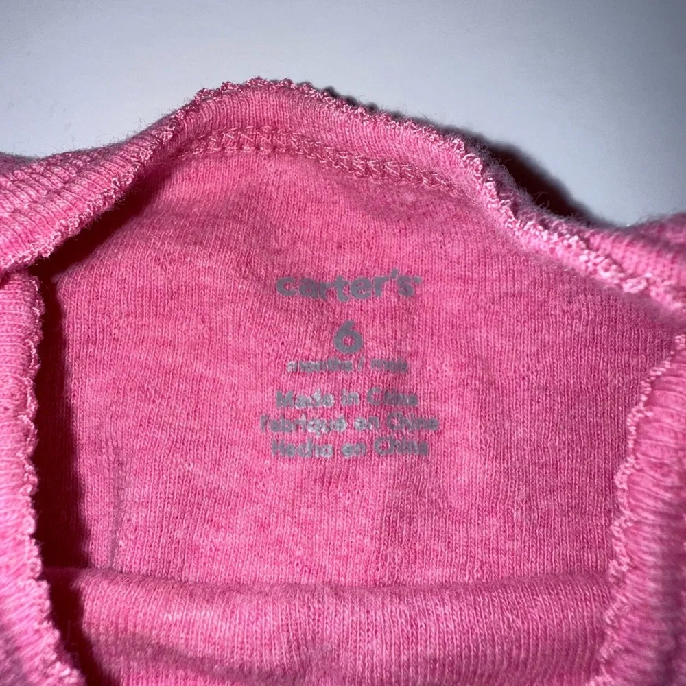 Carter’s bodysuit bundle Aqua, Pink, and White girls One Piece Set size 6 M.